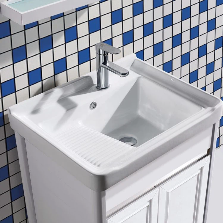 white floating vanity bathroom