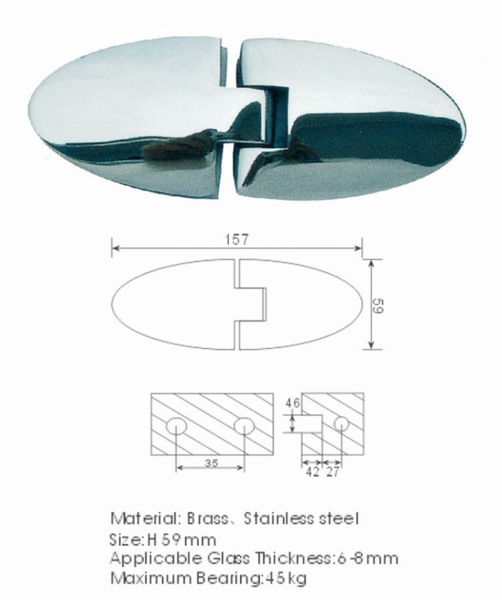 Buy Rectangle Frameless Hinged Glass Shower Doors (KK3002)